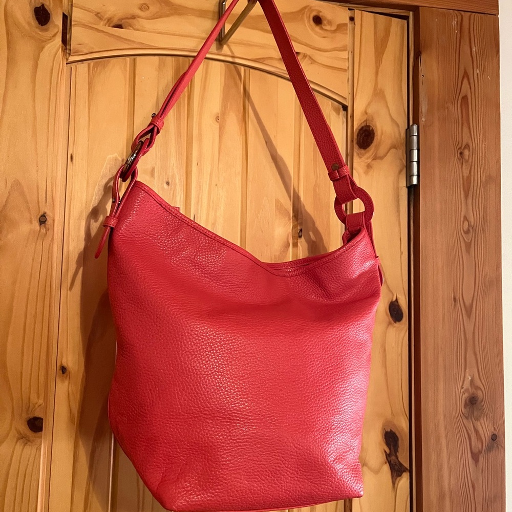 Leather bucket bag